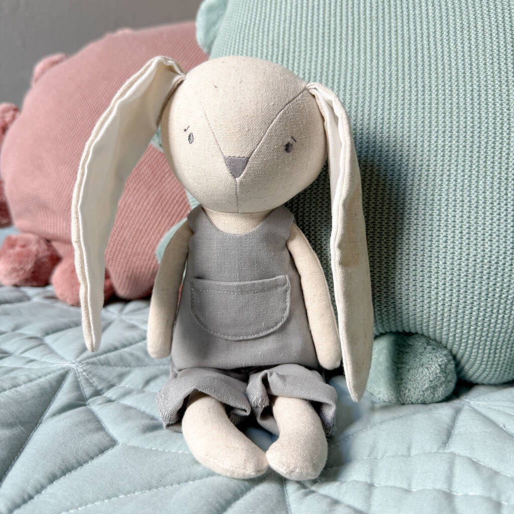 Handmade Cotton Linen Soft Toy Bunny Rabbit, 1 of 4