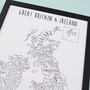 Personalised UK And Ireland Travel Map Pinboard, thumbnail 3 of 12