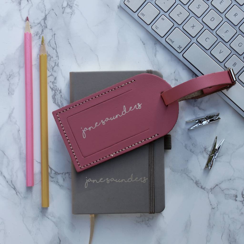 Personalised Notebook And Luggage Tag Set By Pickle Pie Gifts