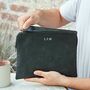 Personalised Black Buffalo Leather iPad Case, thumbnail 1 of 6