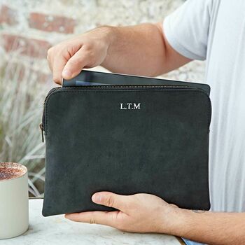 Personalised Black Buffalo Leather Tablet Case, 2 of 10