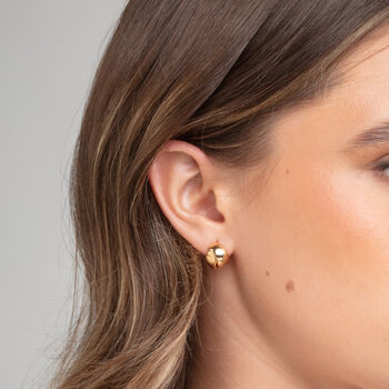 Kin 18 K Gold Plated Knot Earrings, 2 of 5