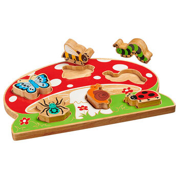 Wooden Toy Minibeast Shape Sorter Tray Puzzle, 5 of 5