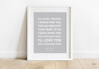 'A Thousand Years' Song Lyric Print, 4 of 5