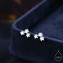 Sterling Silver Tiny Star Aurora Ab Cz Trio Stud Earrings, thumbnail 1 of 12