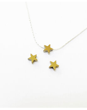 Gold Hematite 6mm Star Silver Or Gold Necklace, 2 of 5