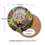 Round Coaster Wild Cat Leopard Heat And Stain Proof, thumbnail 3 of 9
