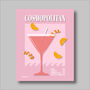 Cosmopolitan Cocktail Print Four Colour Options, thumbnail 5 of 8