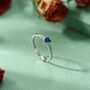 Sterling Silver Very Tiny Sapphire Blue Cz Heart Ring, thumbnail 4 of 12
