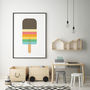 Rainbow Striped Lolly Print, thumbnail 1 of 8