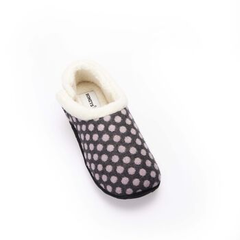 Liz Grey Spotty Women's Slippers Indoor/Garden Shoes, 6 of 7