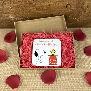 Personalised Snoopy Friend Like You Gift Coaster, 2 of 2