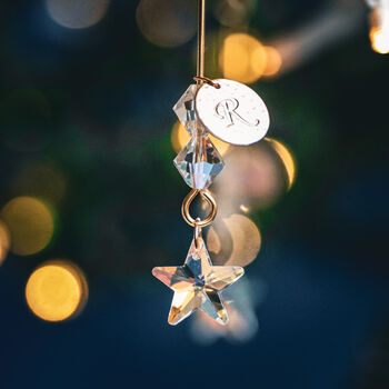 Personalised Crystal Star Christmas Tree Ornament, 2 of 6