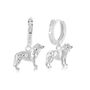 Sterling Silver Border Collie 3D Earrings, thumbnail 1 of 5