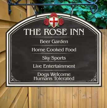 Rose Inn Personalised Home Pub Sign Man Cave Sign, 4 of 9