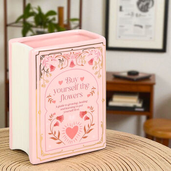 Pink Book Shaped Flower Vase And Gift For Readers, 4 of 5