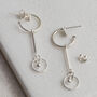 Sterling Silver Heart And Bar Studs, thumbnail 1 of 4