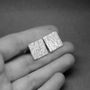 Personalised Hammered Texture Recycled Silver Cufflinks, thumbnail 4 of 7