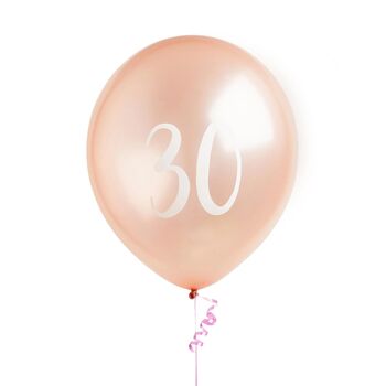 Five Rose Gold 30th Birthday Party 30 Balloons, 2 of 2