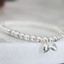 Sterling Silver 'Bride To Be' Beaded Stretch Bracelet, thumbnail 4 of 7