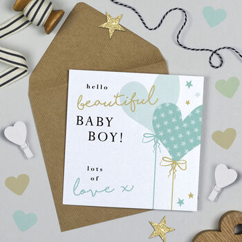 Heart Balloon Baby Girl Card, 2 of 2