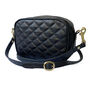 Black Leather Quilted 'Riviera' Handbag, thumbnail 4 of 7