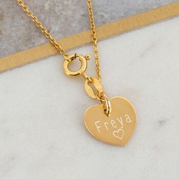 Personalised Gold And Black Enamel Sacred Heart Necklace, 3 of 4