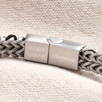 Personalised Clasp Black Cord Woven Chain Bracelet, 2 of 2
