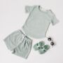 Children's Sage Green Towelling Two Piece, thumbnail 3 of 6