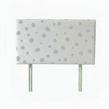 Hand Painted Upholstered Linen Headboard Polka Dot Print, 11 of 12