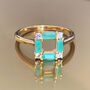 Art Deco Emerald Square Ring, thumbnail 1 of 7