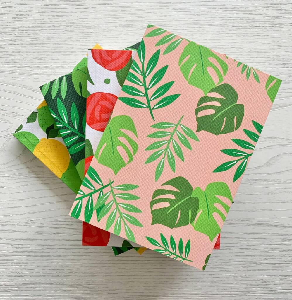 Monstera On Pink A6 Lined Notebook, 1 of 5