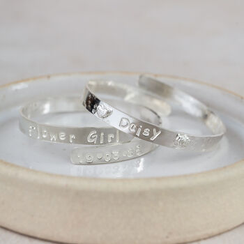 Sterling Silver Personalised Girls Christening Bangle, 4 of 11