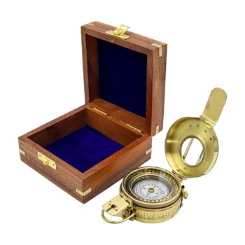 Personalised Brass British Army Prismatic Marching Compass, 9 of 12