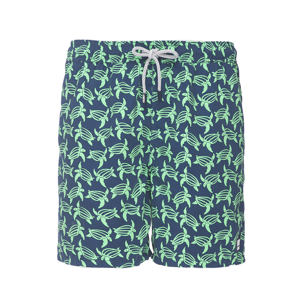 Men's Navy And Green Turtles Swimming Shorts By Tom and Teddy ...