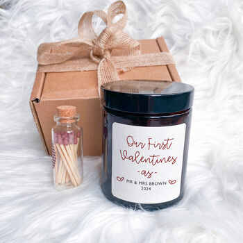 Our First Valentines As Mr And Mrs Last Name Candle, 4 of 9