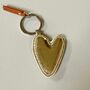 Pink/ Gold Leather Heart Keyring / Charm, thumbnail 5 of 6