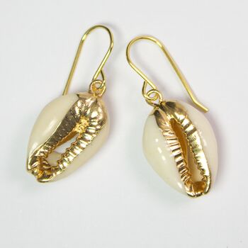 Cowry Shell Drop Hook Earrings, 2 of 3