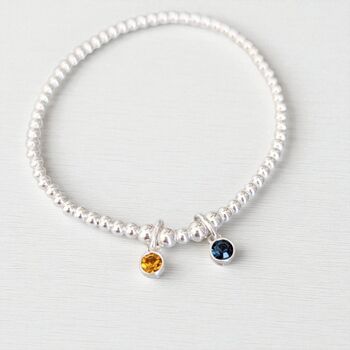 Sterling Silver Two Birthstone Bracelet, 2 of 8