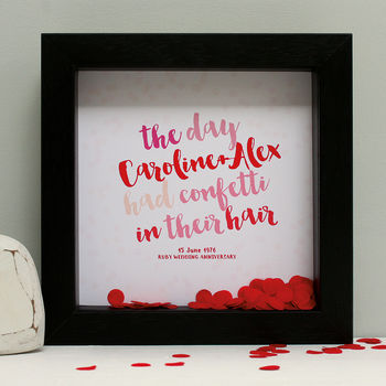 Personalised Anniversay Confetti Box Framed Print, 8 of 10