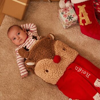 Personalised Large Red Reindeer Christmas Stocking, 4 of 5