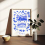 Scenes Of Venice, Italy Blue Tile Inspired Travel Print, thumbnail 6 of 12