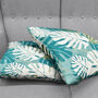 Turquoise Cushion Cover With Tropical White Leaves, thumbnail 4 of 7