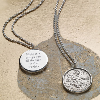 Lucky Sixpence Necklace In Sterling Silver, 6 of 9