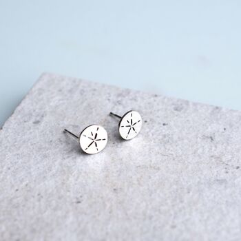 Sterling Silver Sand Dollar Stud Earrings, 2 of 6