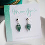 Natural Moss Agate Crystal Earrings, thumbnail 2 of 11