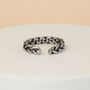 Silver Plaited Band Adjustable Ring, thumbnail 3 of 3