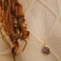 Gold Plate Xl Length Maxi Purple Agate Pendant Necklace, thumbnail 2 of 5