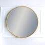 Antique Gold Round Metal Bamboo Wall Mirror, thumbnail 3 of 5