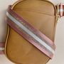Glitter Stripe Bag Strap In Light Pink And Gold, thumbnail 2 of 2
